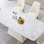 Table de salle à manger contemporaine en pierre frittée avec piédestal carré et 6 chaises.