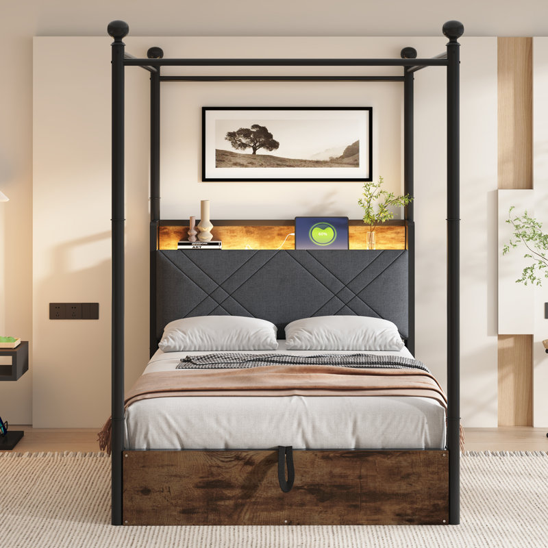 Metal Ottoman Storage Bed, Single (3')