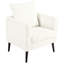 Chaise d'appoint moderne avec pieds en bois brun et design tendance - Revêtement en tissu blanc rembourré pour plus de confort-1788096342
