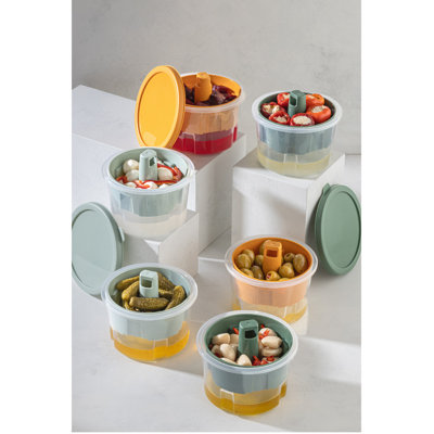 Ensemble de boîtes de rangement empilables (3 pièces), 6,0 x 3,1 x 3,1 pouces | 100% plastique sans BPA, capacité de 22 oz liq. Chacun | Va au lave-vaisselle, idéale pour organiser la cuisine, le garde-manger et les fournitures de bureau, durable et polyvalente