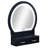 3Pc Vanity Table And Stool Set Built-In Led-Lit Mirror Matching Cushioned Stool Gold-Accented Handles Wooden Home Furniture Black-1108997107