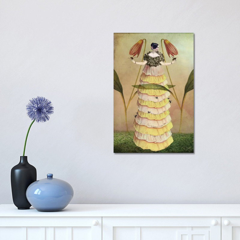 «Queen B» par Catrin Welz-Stein - reproduction, Toile tendue, H 18 po x l 12 po x 1,5 po, Pas de tapis