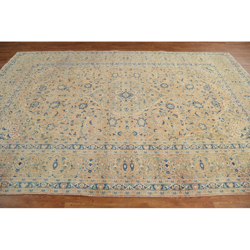 Tapis unique en laine noué à la main de style années 1970 7 pi 0 po x 10 pi 10 po Sethe