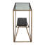 Console 48 po avec tablette en fer et en verre transparent et laiton