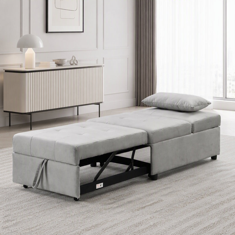 Convertible Folding Ottoman Sofa Bed with Multi-Functional Design