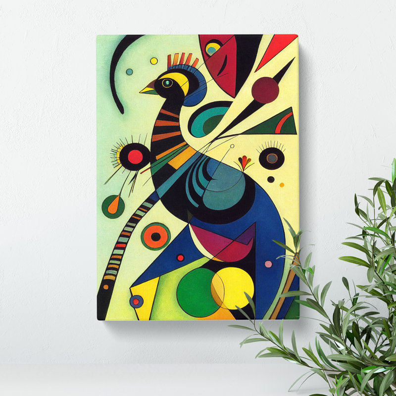Peacock In Abstract - Wrapped Canvas Print, 60cm H x 40cm W