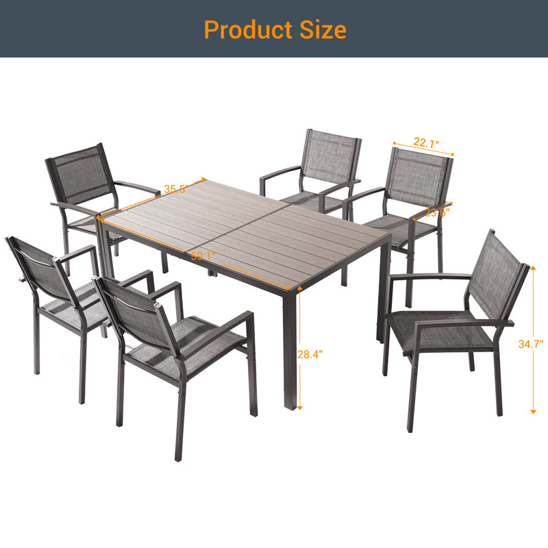 Amaranthe 6 - Person Patio Conversation Set, Gray