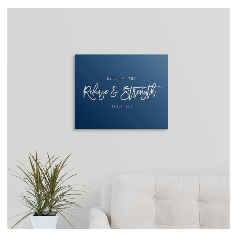 « psalm 46:1 », art textuel, H 16 po x l 20 po x P 1,5 po, Toile