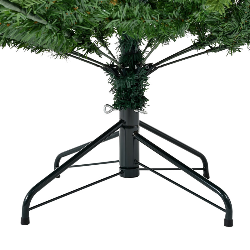 Arbre de Noël en PVC mélangé de qualité supérieure vert 7 pi avec design à charnières mixtes, aspect réaliste de branches denses