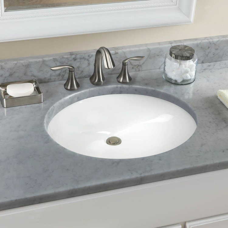 Dantesca® Vitreous China Oval Undermount Bathroom Sink with Overflow, Sedona Beige