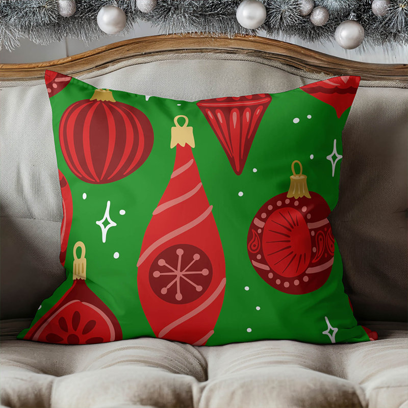 Coussin décoratif d'intérieur Ornaments, Carré 16 po, Vert