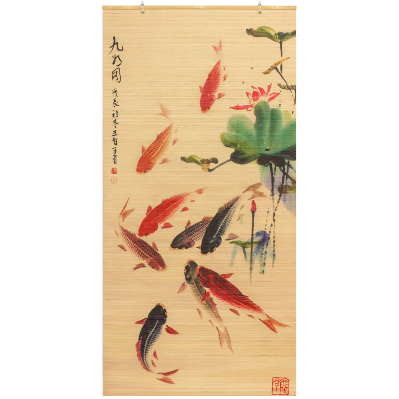 Semi Sheer Bamboo Roman Shade, 36"W x 72"L
