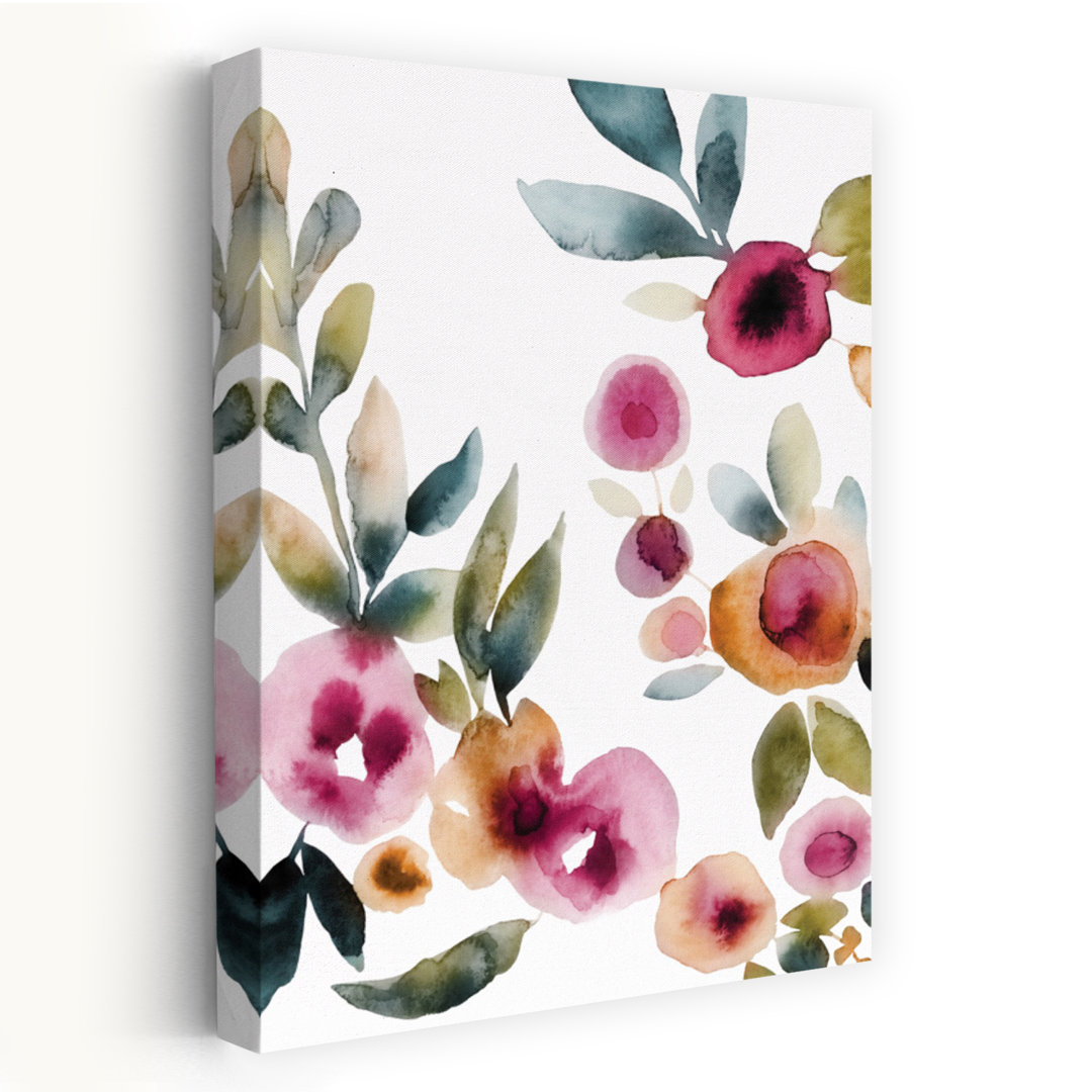 July Blooms 3 Abstract Contemporary Delicate Wall Art Print