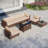 Quadrell 6 - Person Outdoor Wicker Patio Conversation Furniture Set with Optional Fire Pit Table-1746821167-1810013373