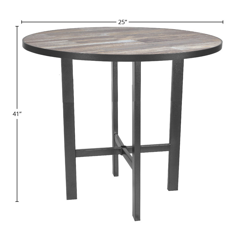 Tables Outdoor Round Bar Table, Canyon Taupe, Graphite, 39 H" W x 42" W x 42" D