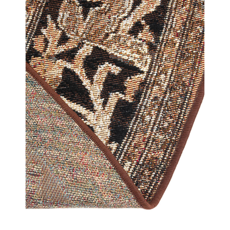 Oriental Machine Made Power Loom Rectangle 5'1" x 8' Polypropylene Plastic Indoor / Outdoor Area Rug in Brown/Beige/Navy