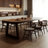 Nut-brown Rectangular Solid Wood Dining Table-107803212