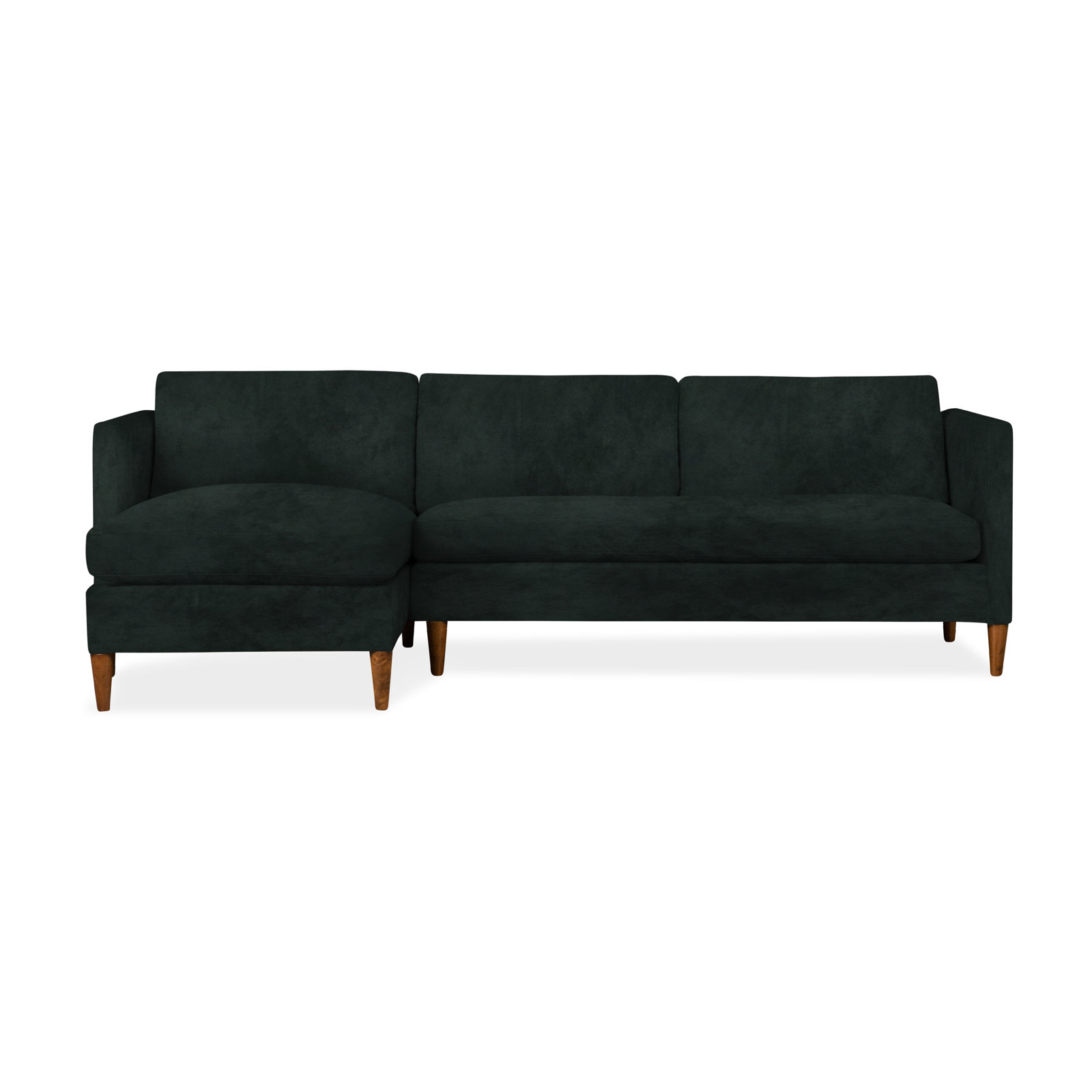Clifford 2-Piece Sectional with Sinuous Springs and Feather Blend Cushions, Left Hand Facing, Bella Hunter Performance Velvet