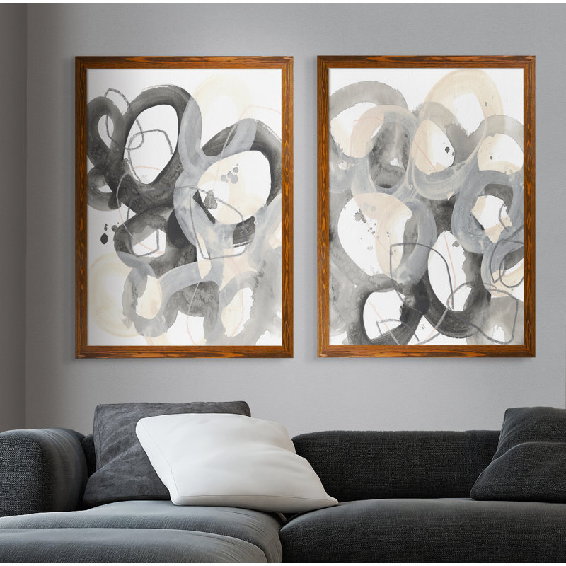 « fouillis circuit i » par vincent van gogh-2 pièces, ensemble de 2 reproductions d’art sur image, Toile avec cadre érable