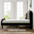 Modern Velvet Upholstered Platform Bed With Curved Headboard,Charging Station-8408251-8408199