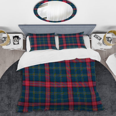 Blue/Red Microfiber 3 Piece Duvet Cover Set
