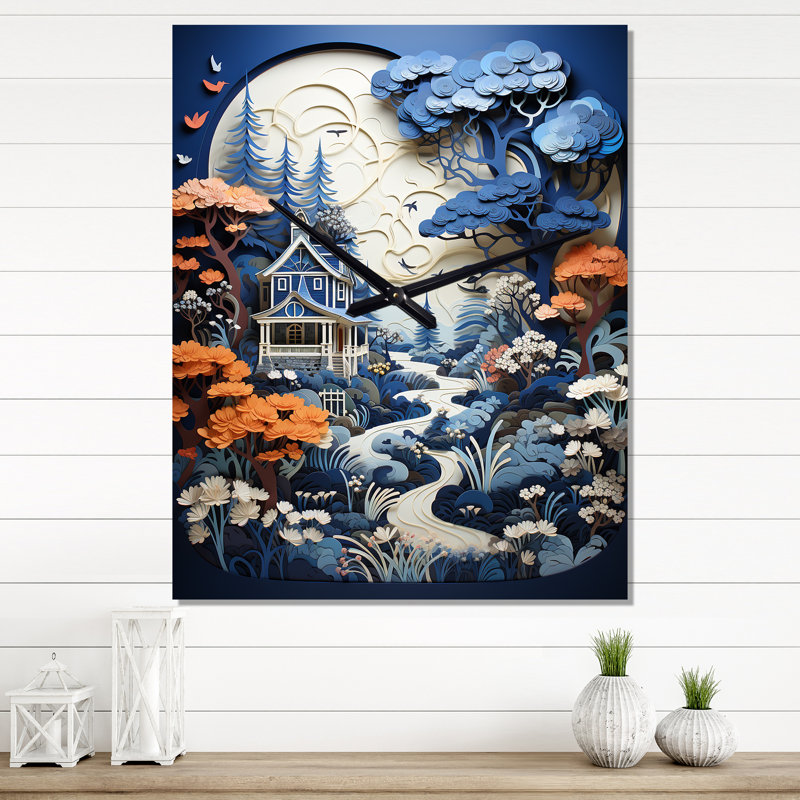 Horloge murale Farmhouse Nostalgic Retreat Papercut, H 28 po x l 12 po x P 1 po