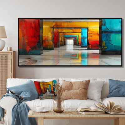 «Red Blue Colorful Glass Tunnels II - Tunnels», art mural