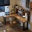 Nut-brown+Black Rectangular Solid Wood+Iron desk-1012188876-1012188873