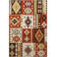 Tapis lavable à la machine à motif géométrique motif géométrique brun à motif de losanges-2078446596