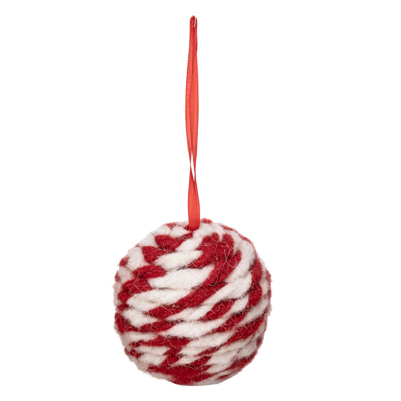 Ornement boule feutrée torsadée