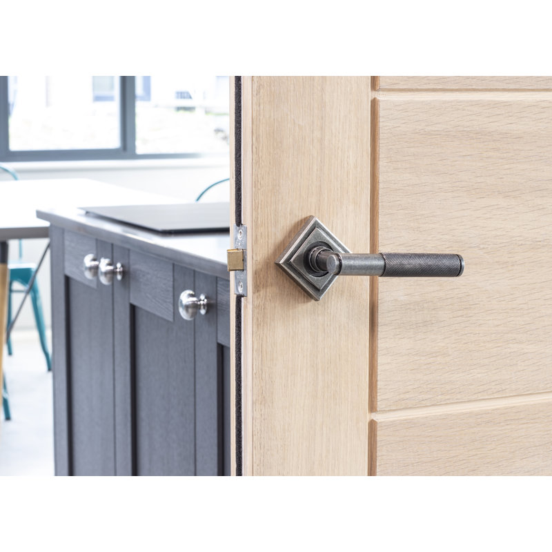 Brompton Lever on Rose Set (Square), Pewter Patina