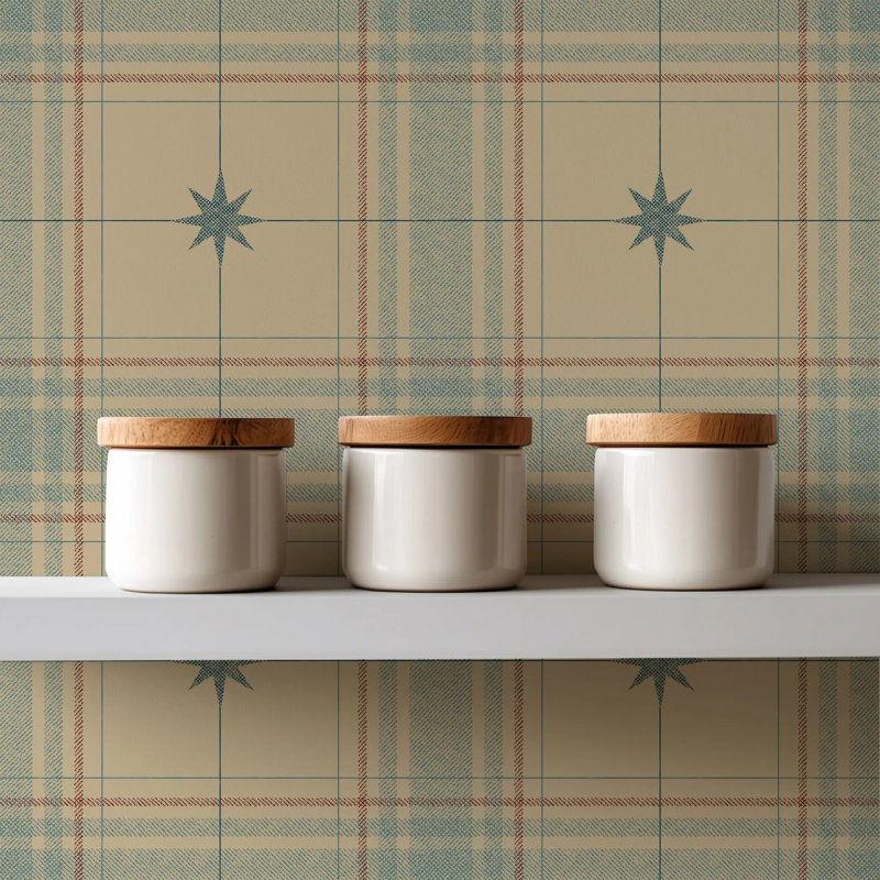 Mariners Grid, Golden Ochre, Faux Grasscloth