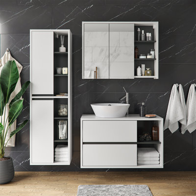 Bostyn Wall Bathroom Storage Furniture Set