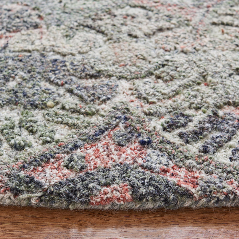 Brantley Floral Handmade Tufted Grey Area Rug, Round 10'