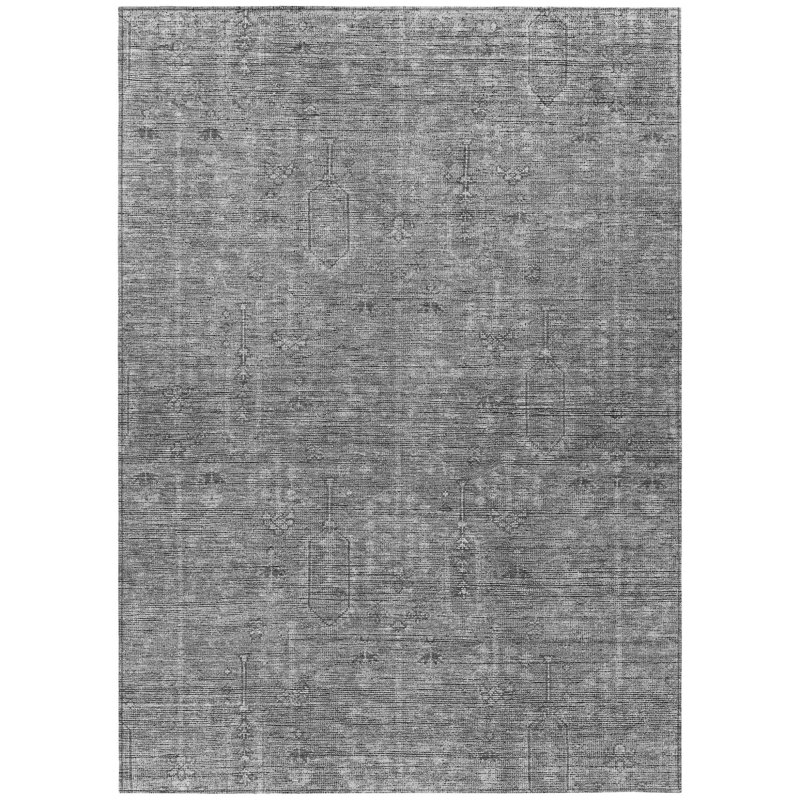 Tapis intérieur / extérieur gris et gris anthracite 9 pi x 12 pi Southwestern