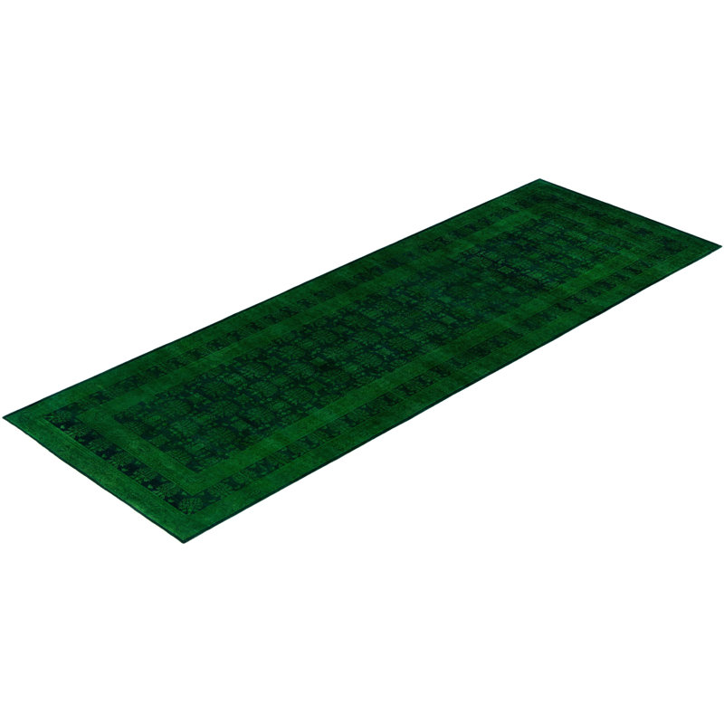 Huckstep One-of-a-Kind 4' 1" X 12' 1" Wool Area Rug Green