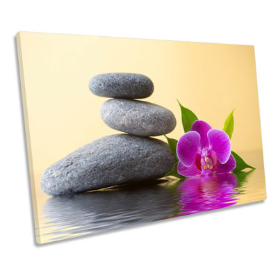 Floral Zen Stones Spa - Wrapped Canvas Art Prints