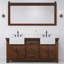 Paisley 72 In. Double Sink Carrara White Marble Countertop Vanity In Rustic Sienna With Mirror