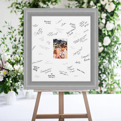 Cadre de photo Peak Signature Mat, alternative au livre d'or de mariage, autographe pour tableau de signature, célébrations de mariage, soutien, encouragement ou retraite