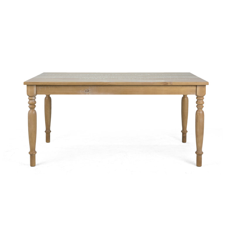 Table de salle à manger en bois massif de pin 63 po Jaeline