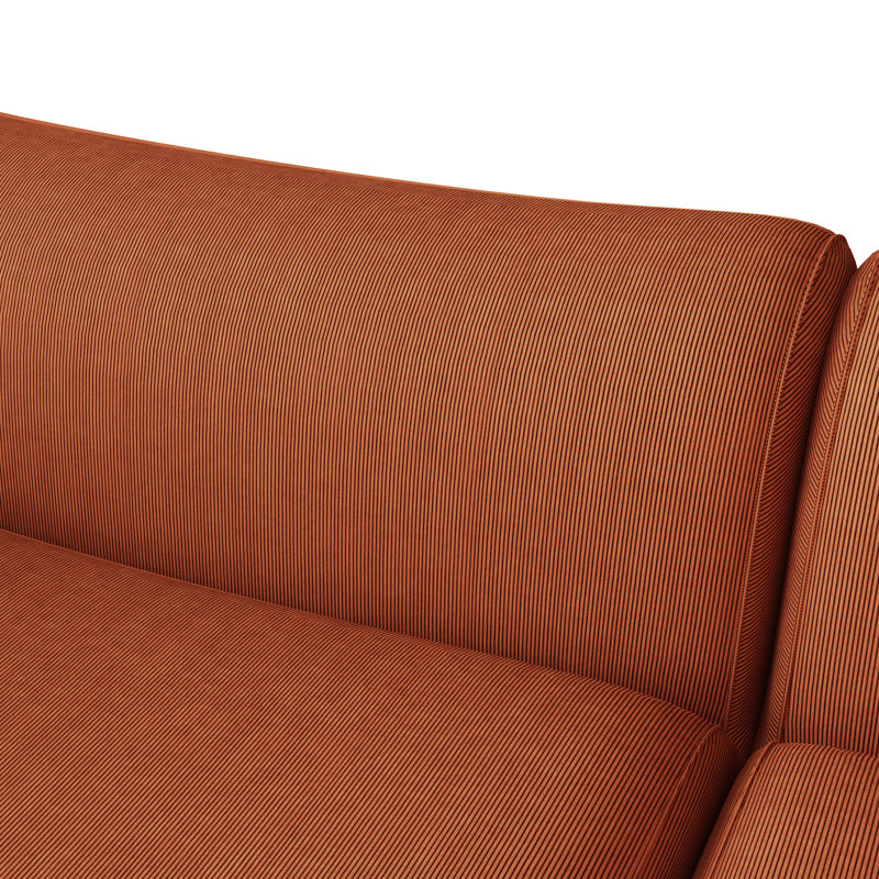 Canapé d'angle modulaire de 113 po sans ossature, aux bords arrondis, revêtu de tissu, silhouette incurvée, avec pouf, assise profonde surdimensionnée et moderne pour salon
