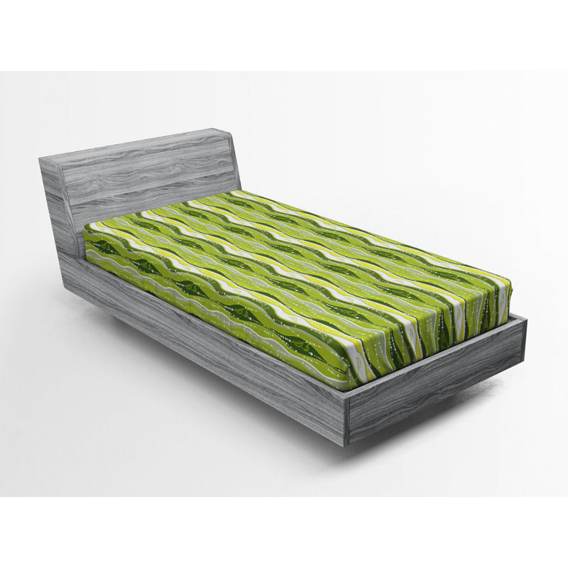 Microfiber Abstract Fitted Sheet, Twin Fitted Sheet