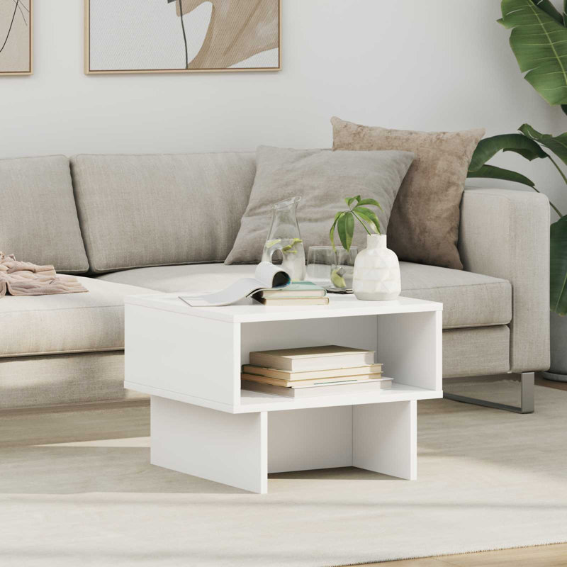 Coffee Table with Storage, 35cm. H x 48cm. L x 46cm. W, White