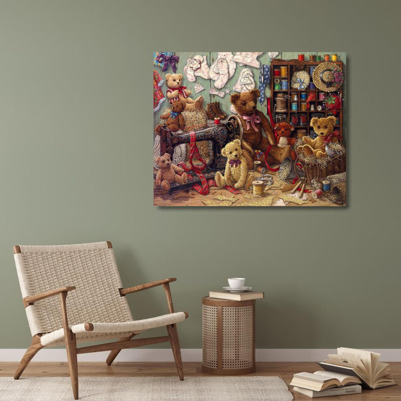 "Lark Manor ™", Kruskamp, galerie d'art sur toile tendue, "Teddy Bear Workshoppe", H 28 po x l 34 po