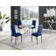 Tierra Modern Chrome Metal & Glass Round Dining Table Set with 4 Quilted Velvet Chairs-88388859-88388860-88388876