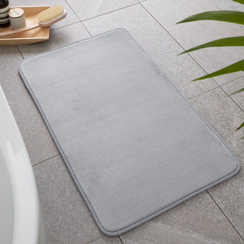 Anti-Bacterial Memory Foam Bath Mat, Silver