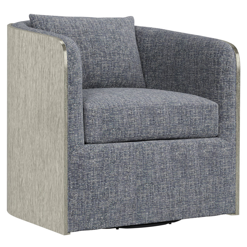 Eliot Upholstered Swivel Barrel Chair, Dark Grey Chenille 5533-011