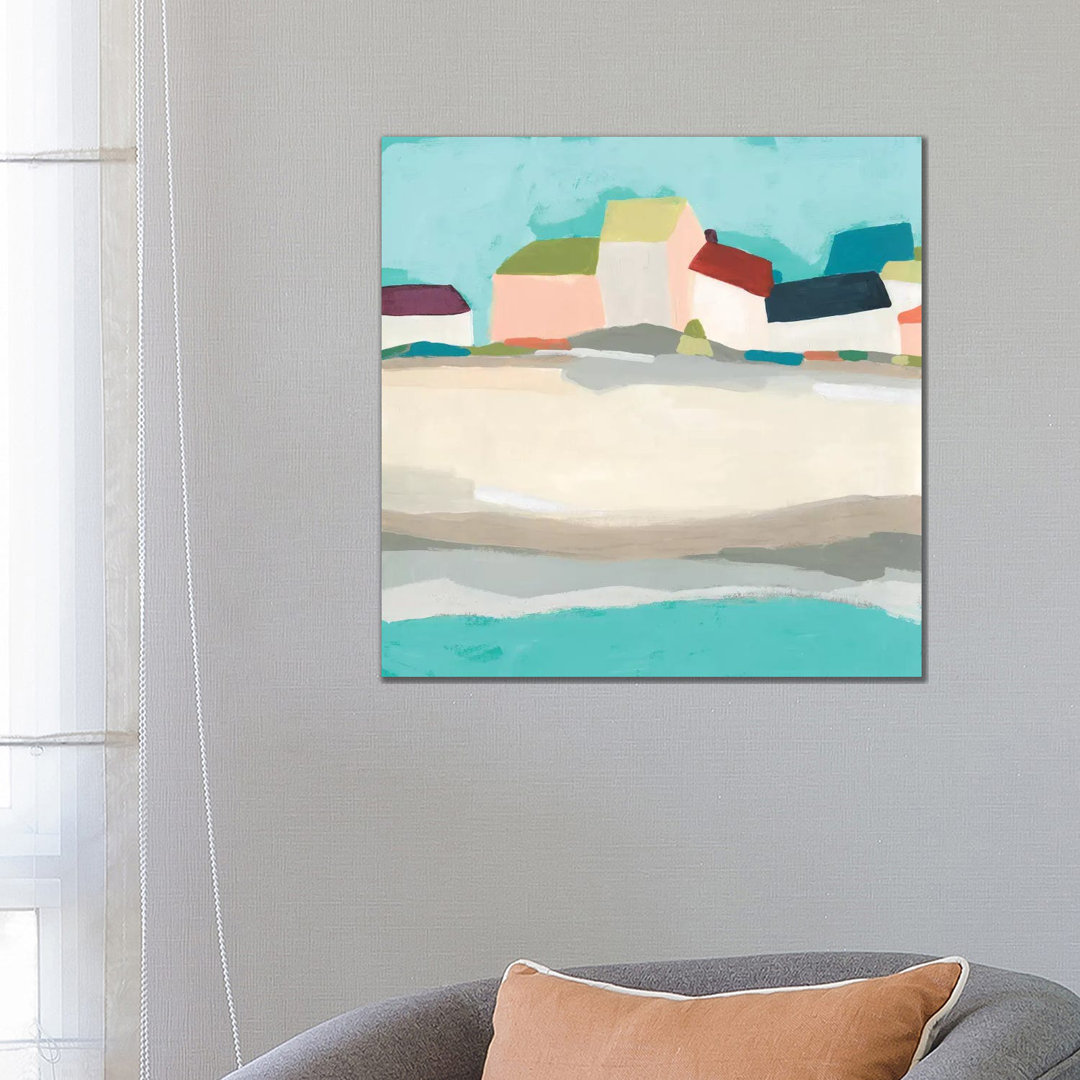 Coastal Village I by June Erica Vess - Wrapped Canvas Gallery-Wrapped Canvas Giclée