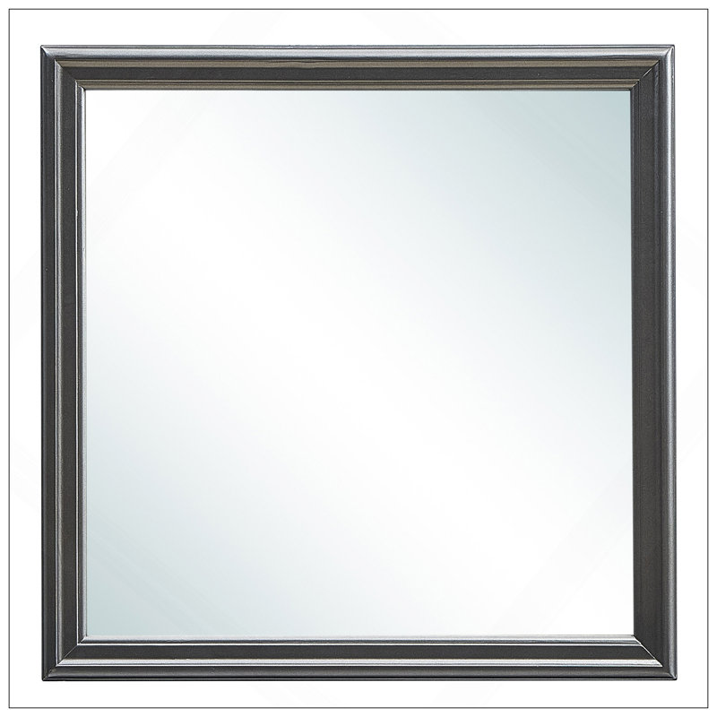 Miroir argenté, verre à faible distorsion, rehausse la luminosité et l'esthétique de la pièce, Noir, noir, noir, noir