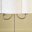 Seraphine Matt Antique Brass Metal and White Cotton Mix Scallop Shaded Table Lamp